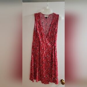 Universal Thread Red Sleeveless Wrap Dress